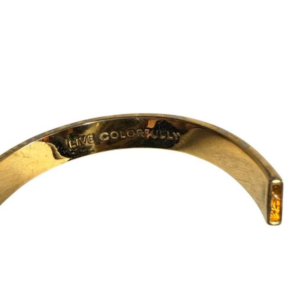 Kate Spade New York Every Day Spade Gold Tone Push Button Hinged Bangle - Picture 4 of 10
